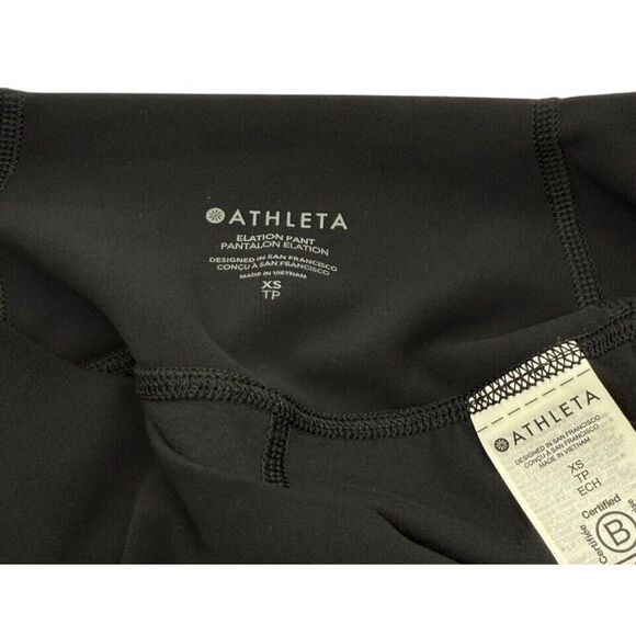 Athleta Elation Pant Black Tapered Leg Pockets Size XS Athleisure Yoga Travel - Picture 5 of 9